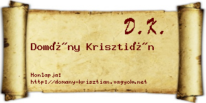 Domány Krisztián névjegykártya